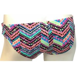 Victoria's Secret PINK Neon Aztec Tribal Geo Cheeky Hipster Swim Bottom S